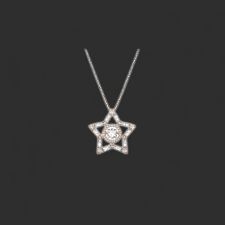 Stella Necklace, Mixed Cuts, Star, White, Rose Gold-5617766