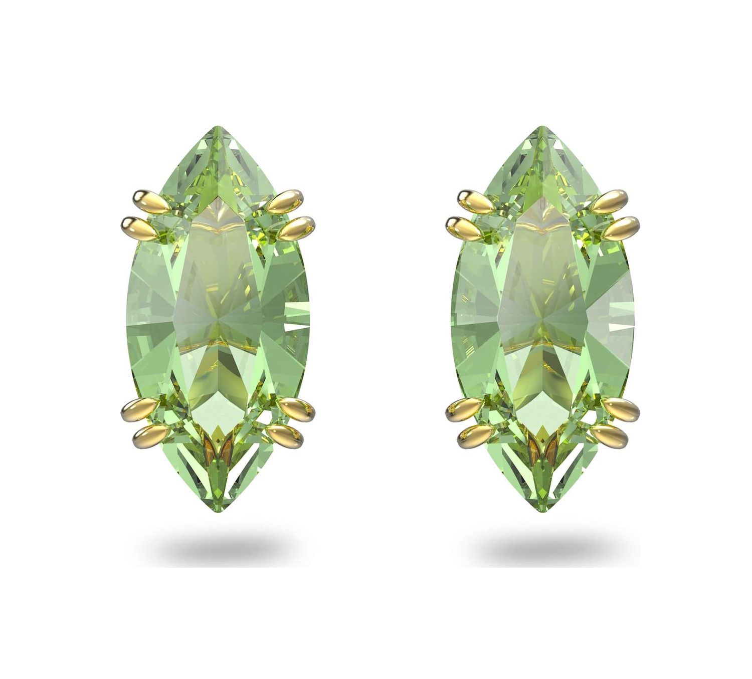 Gema Stud Earrings, Green, Gold-Tone - 5614453