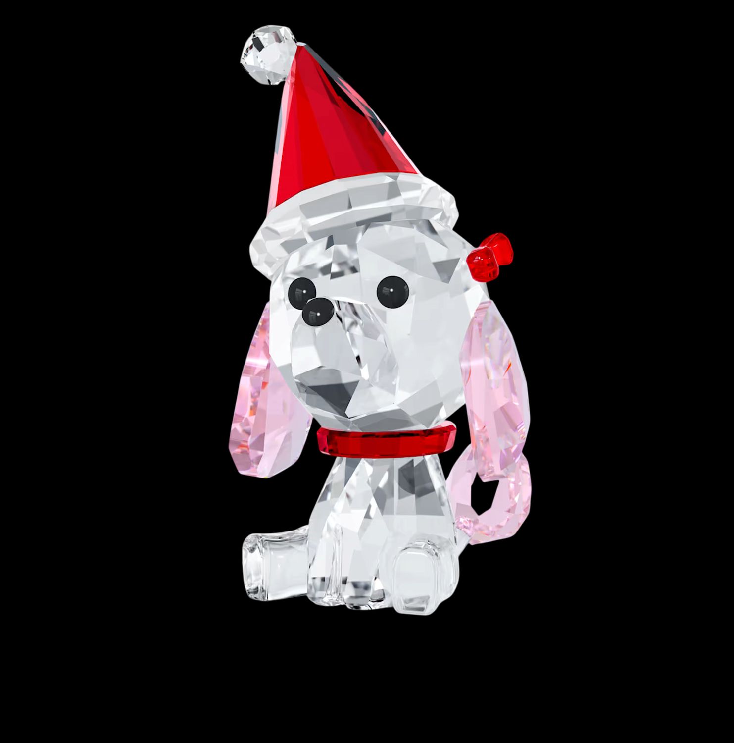 Holiday Cheers Poodle Figurine, Pink, Red-5625854