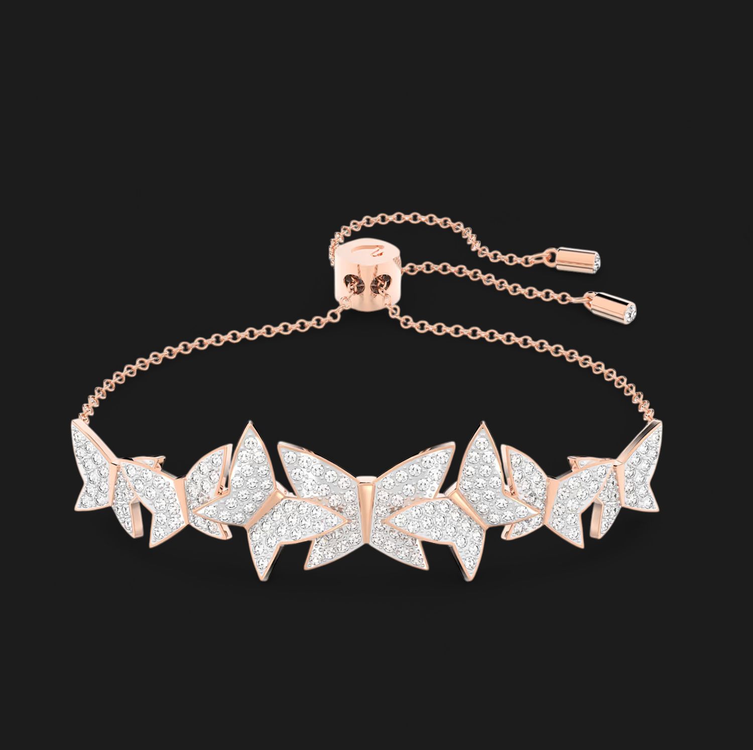 Idyllia Lilia Bracelet, Butterfly, White, Rose Gold (Size M) - 5636430