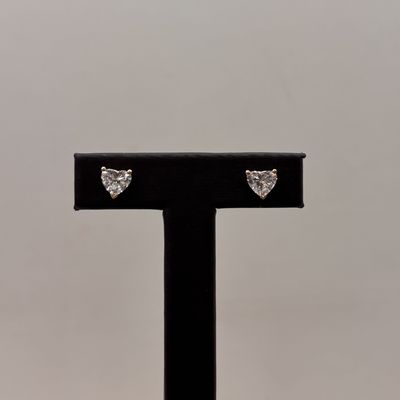 14KY Heart Diamond(1.59ct) Stud Earrings