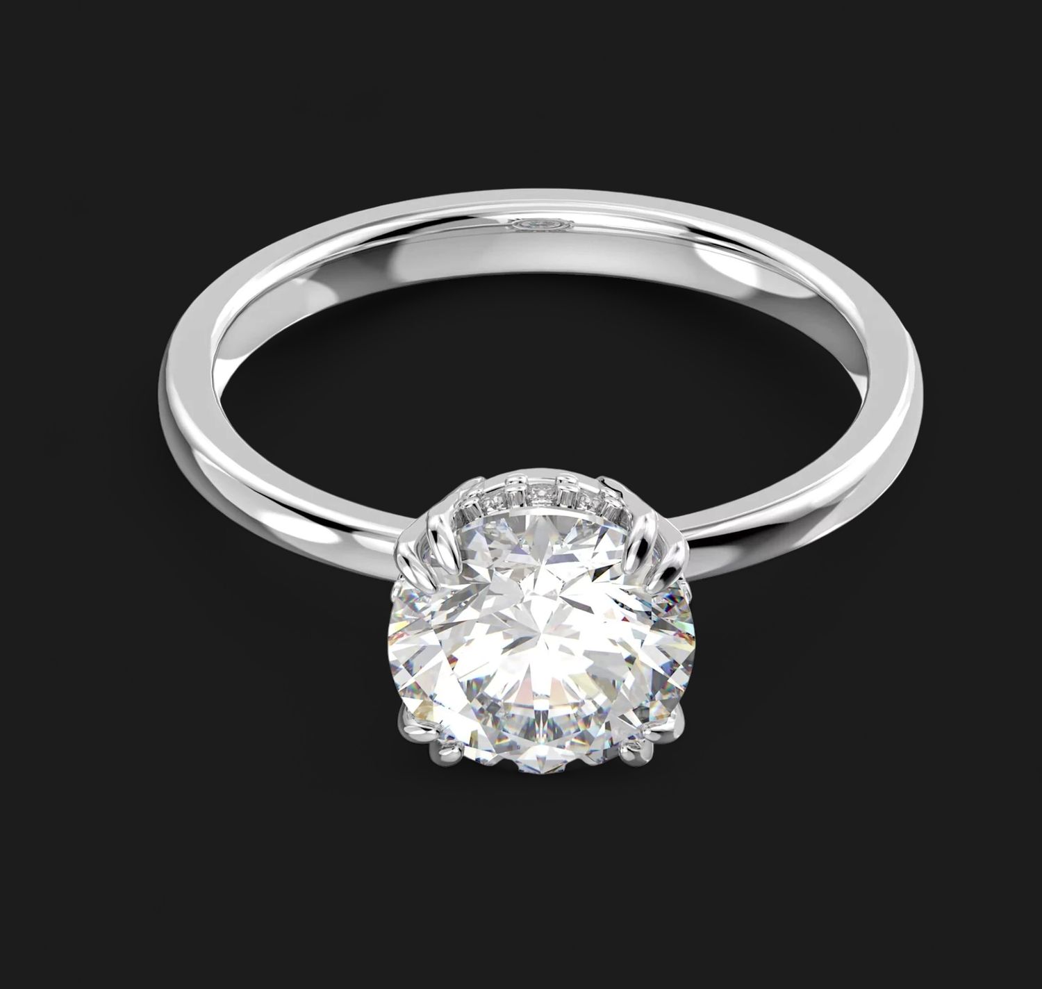 Constella Cocktail Ring, Round Cut, White (Size 55) 5638529
