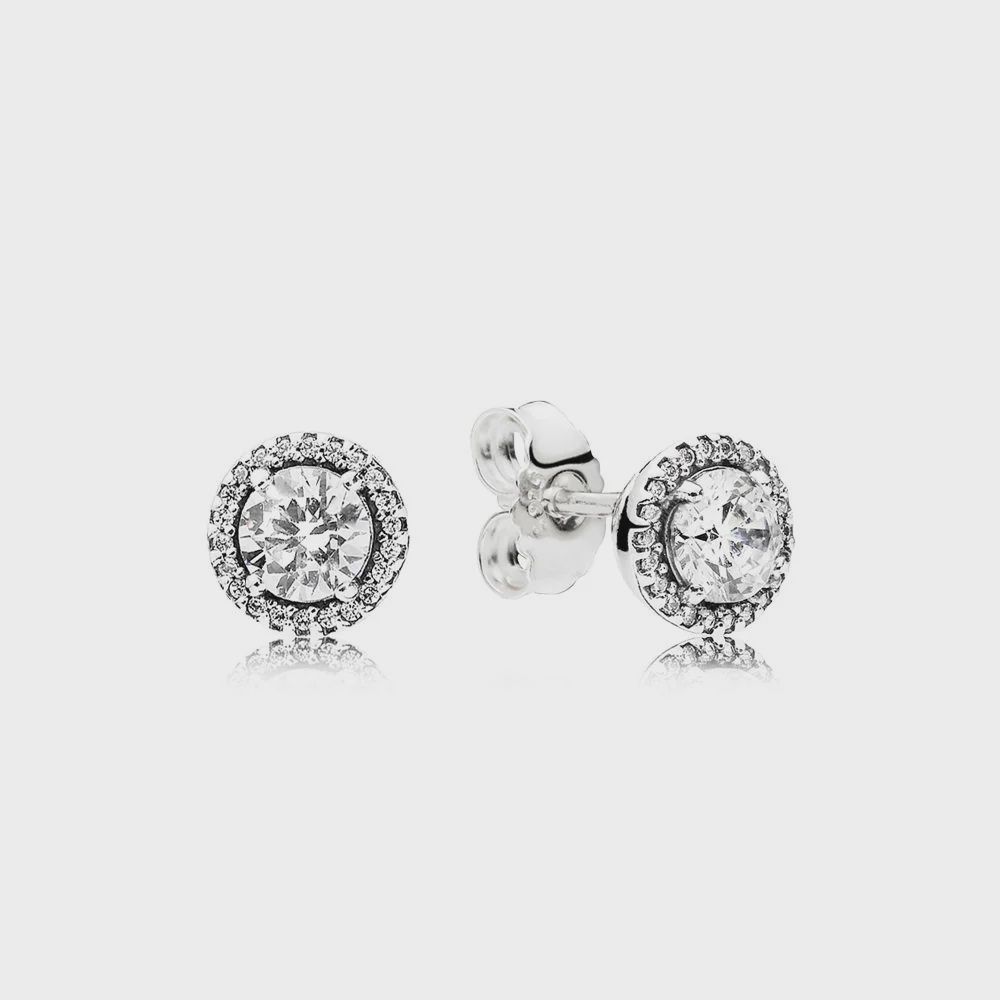 Round Sparkle Stud Earrings - 296272CZ