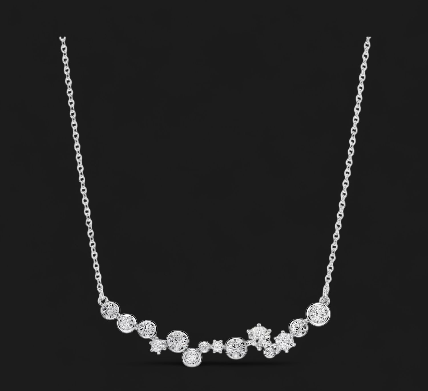 Constella Necklace, Mixed Cuts, White-5722473