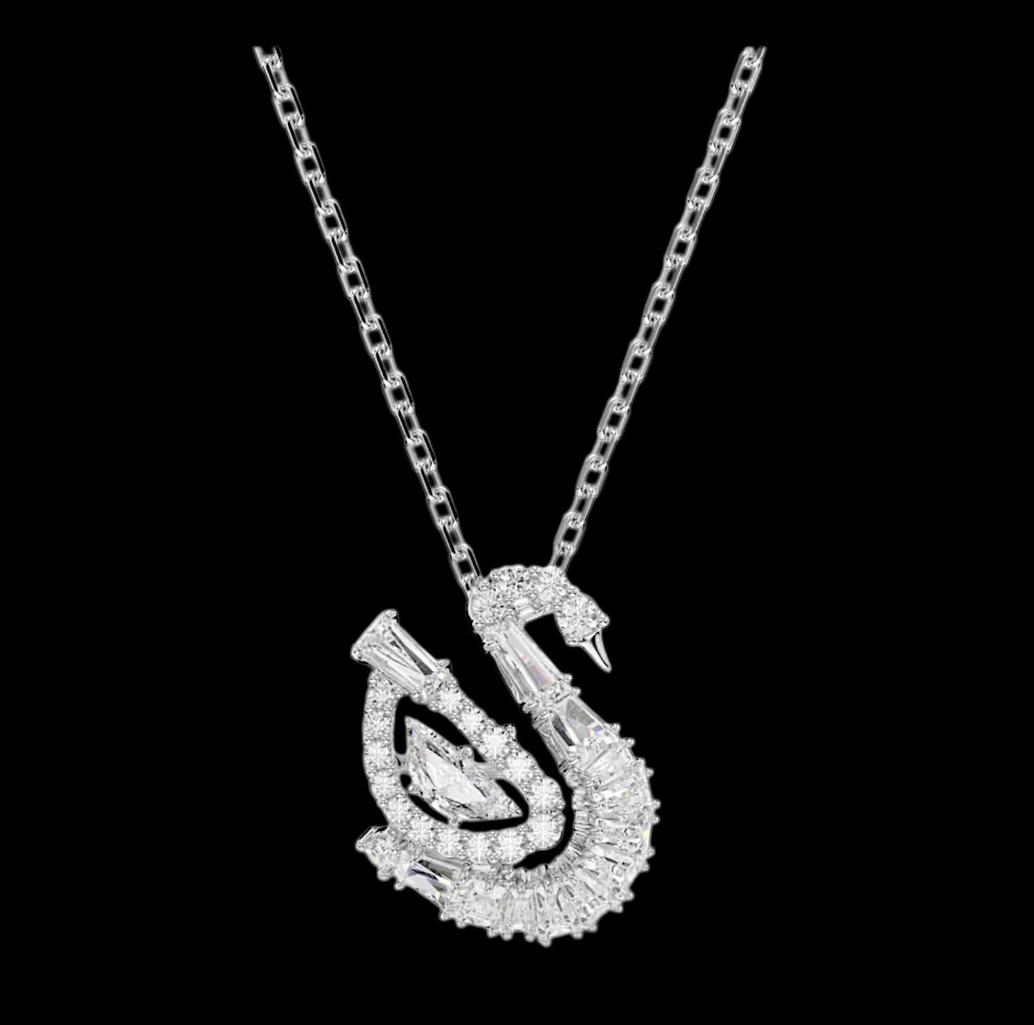 Swan Pendant Mixed Cuts, Swan, White-5732412