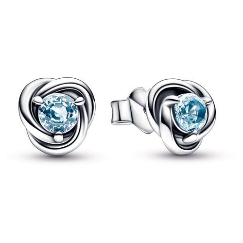 Pandora Sea Aqua Blue Eternity Circle Stud Earrings - 292334C09