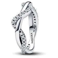 Sparkling Intertwined Wave Ring - 193098C01