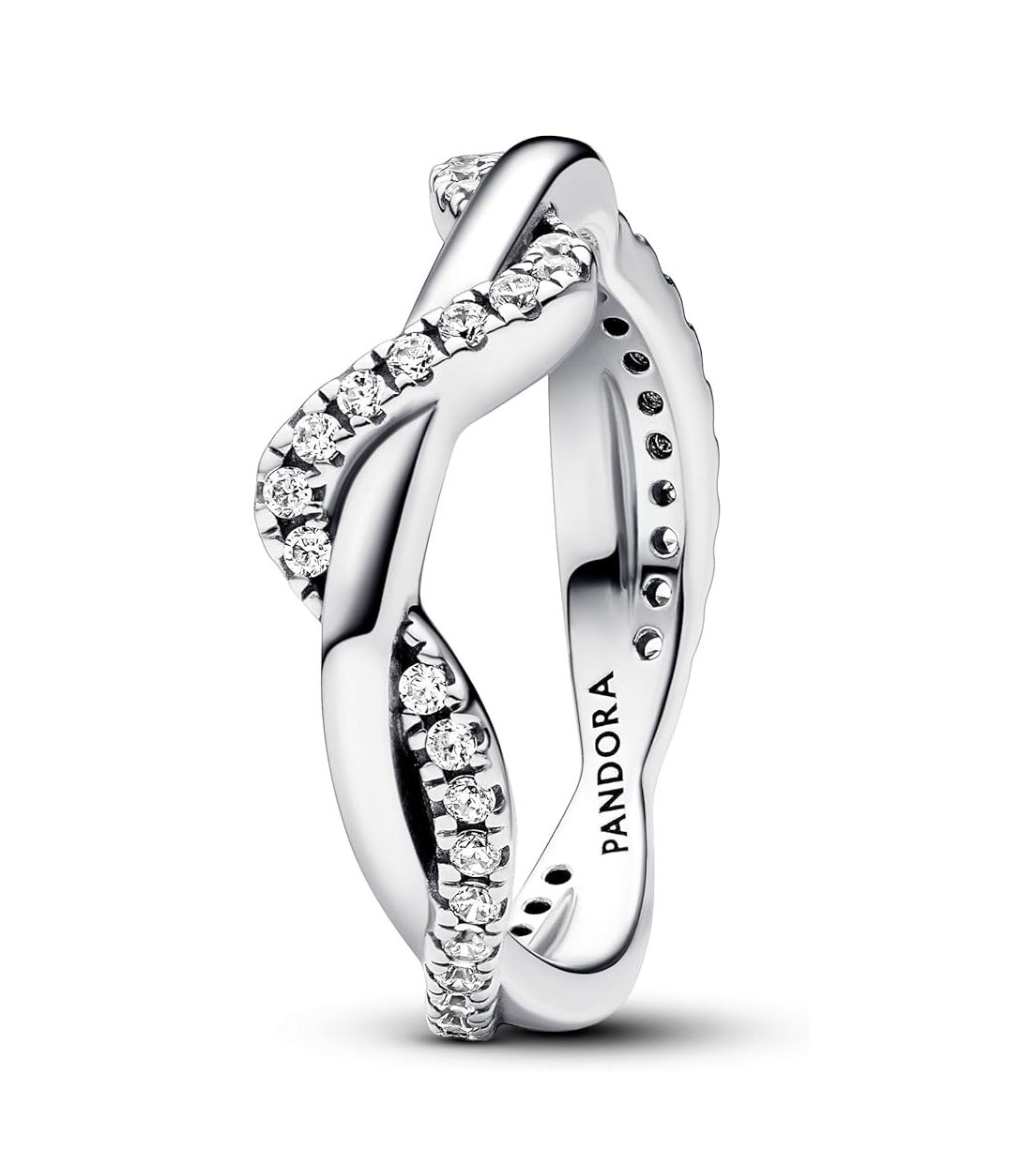Sparkling Intertwined Wave Ring-193098C01