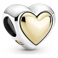 Domed Golden Heart Charm - 799415C00
