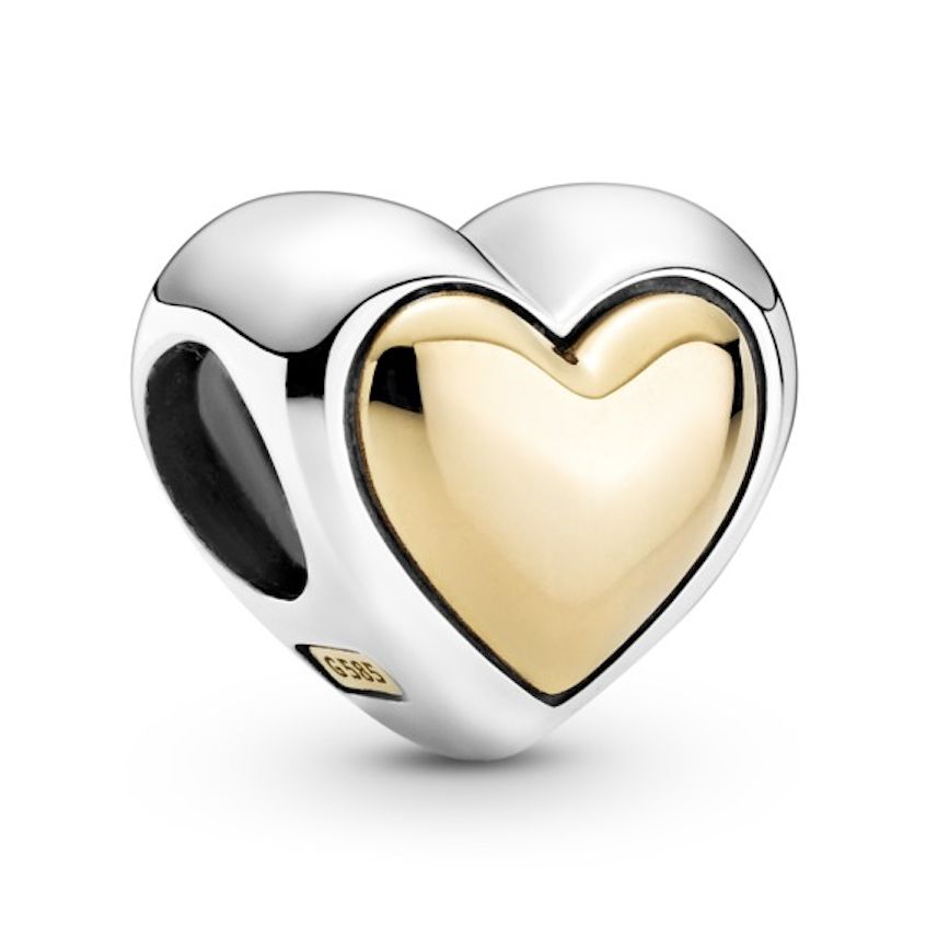 Domed Golden Heart Charm - 799415C00