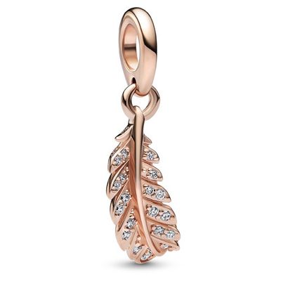 Floating Curved Feather Dangle Charm - 782578C01