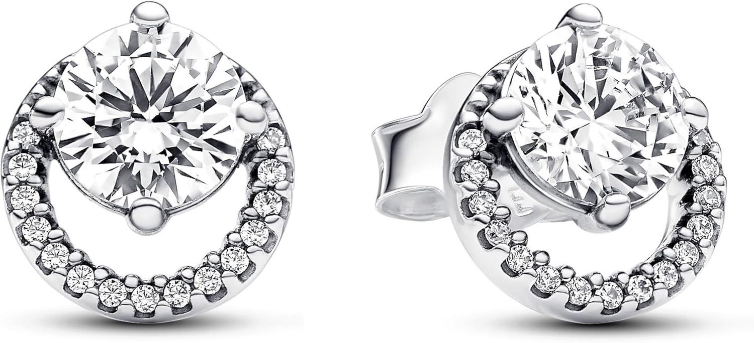 Sparkling Round Halo Stud Earrings - 291248C01