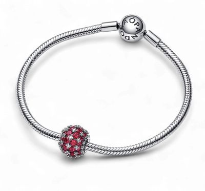 Sparkling Pavé Round Pink Charm-792630C03