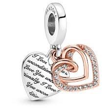 Entwined Hearts Double Dangle Charm - 781062C01