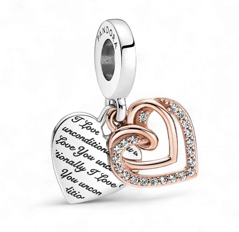 Entwined Hearts Double Dangle Charm-781062C01