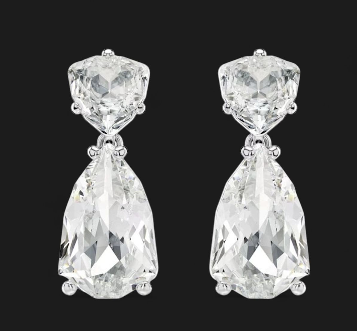 Mesmera Earrings, Mixed Cuts, White Crystal,  - 5661683