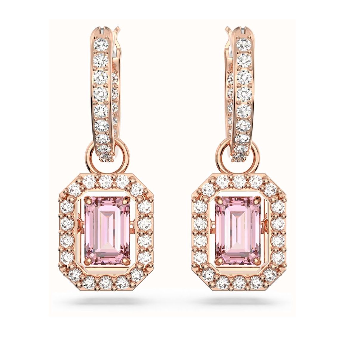 Millenia Octagon Cut Pink Stone Earrings-5649474