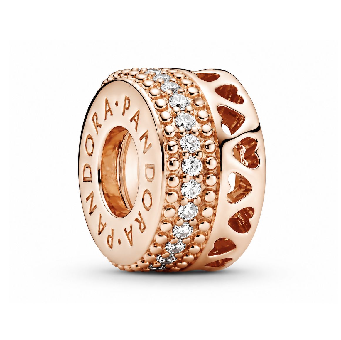 Openwork Hearts Spacer Charm-787415CZ