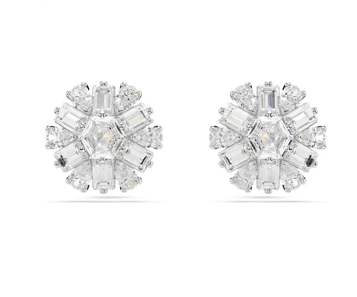 Idyllia Stud Earrings, Mixed Cuts, Snowflake-5691483