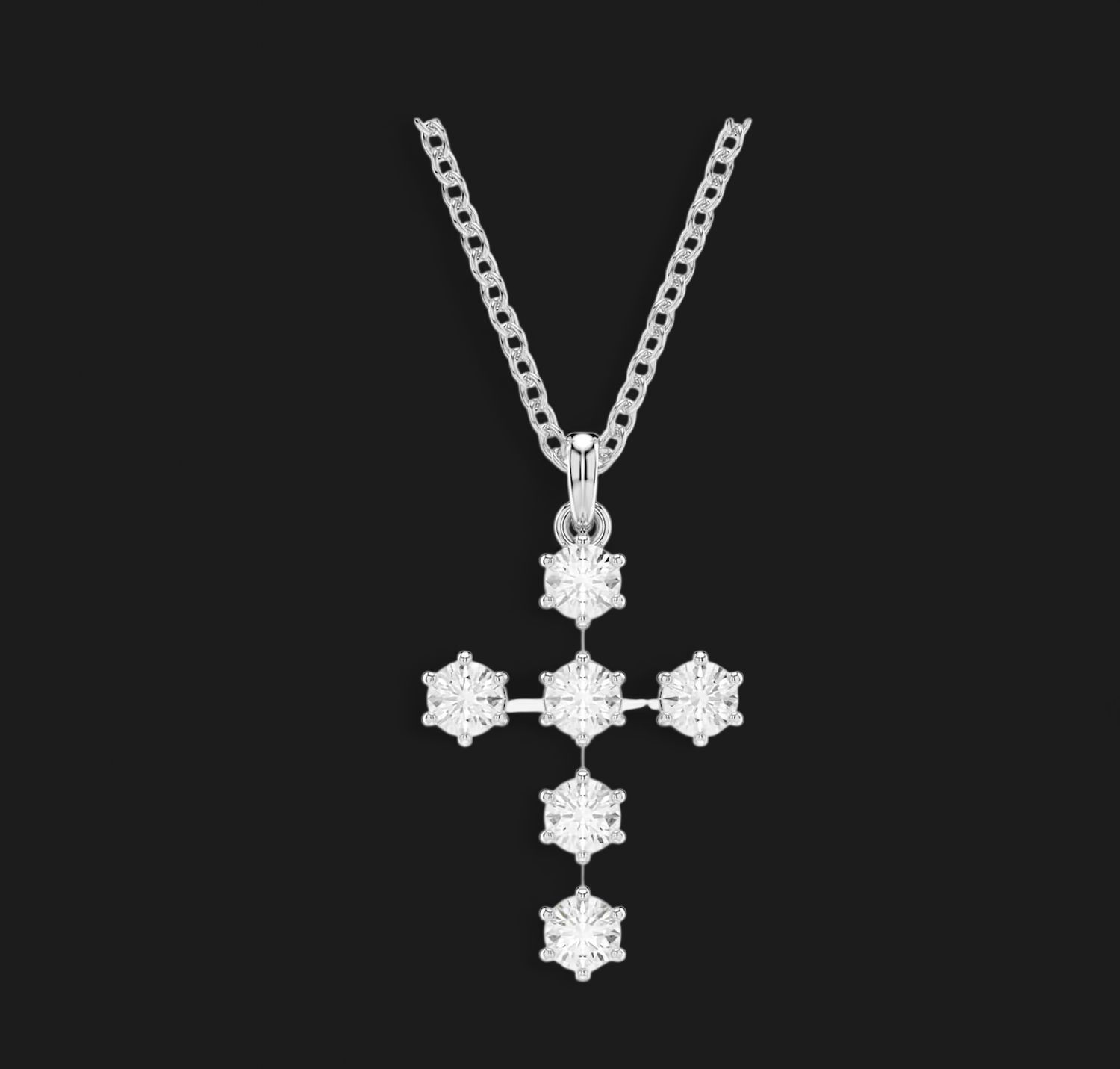 Insigne Pendant Round Cut, Cross, White-5675576