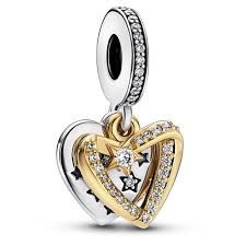 Shooting Star Hearts Double Dangle Charm - 762203C01