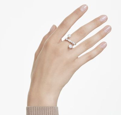 Matrix Cocktail Ring, Crystal Pearl, Round Cut-5705612