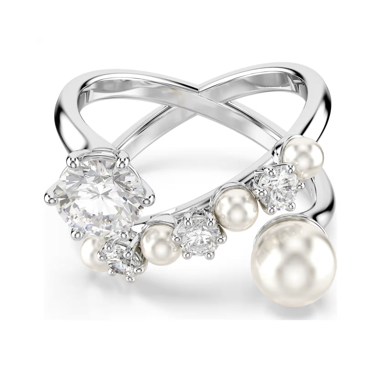 Matrix Cocktail Ring, Crystal Pearl, Round Cut-5705612