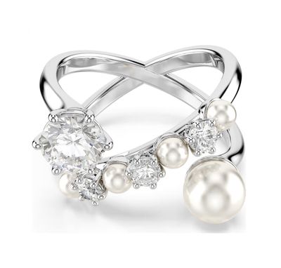Matrix Cocktail Ring, Crystal Pearl, Round Cut-5705612