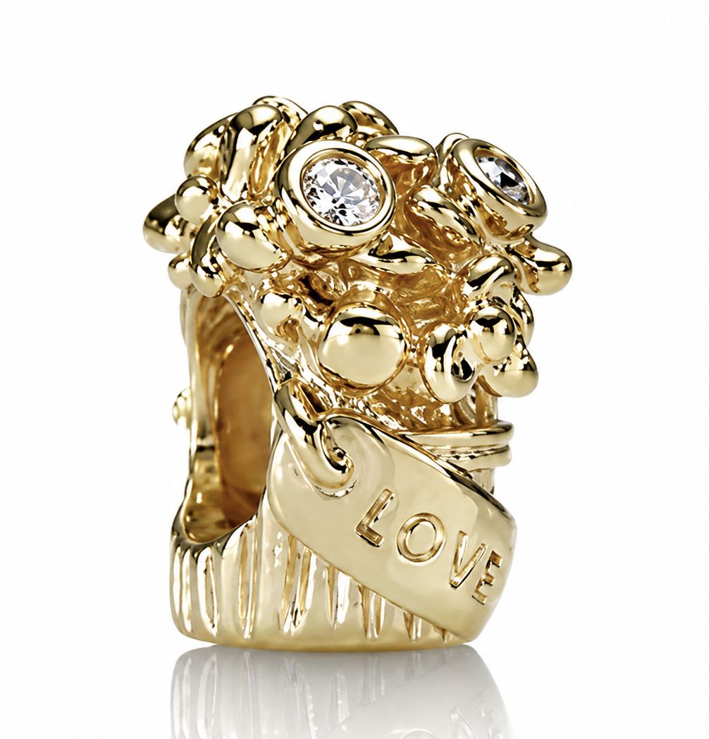 Love Bouquet 14k Solid Gold Charm -750446D