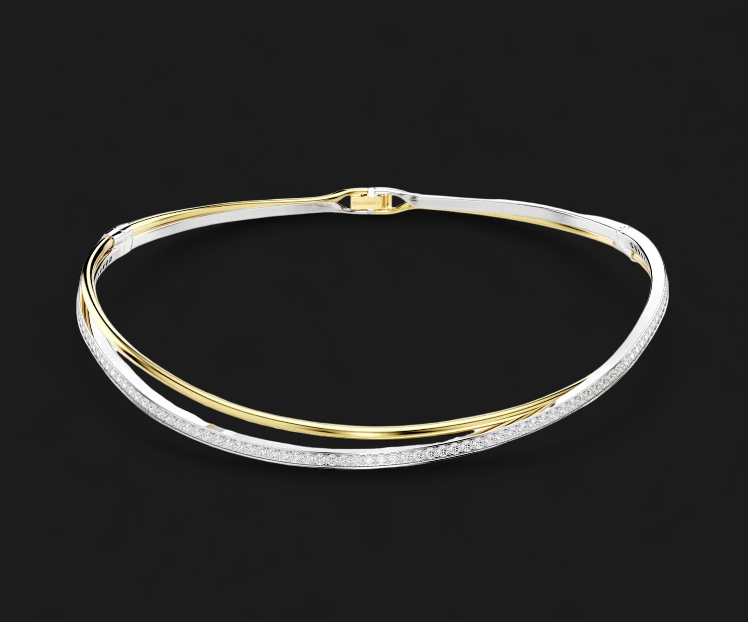 Hyperbola Choker, Round Cut, White, Mixed-Metal (Size M) 5702408