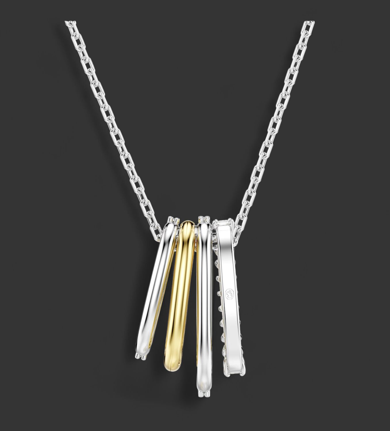 Hyperbola Pendant, Mixed Cuts, White, Mixed Metal-5696626
