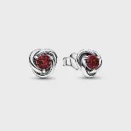 Red Eternity Circle Stud Earrings - 292334C06
