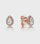 Teardrop Halo Stud Earrings - 286252CZ