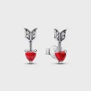 Arrow &amp; Murano Glass Heart Stud Earrings - 293668C01