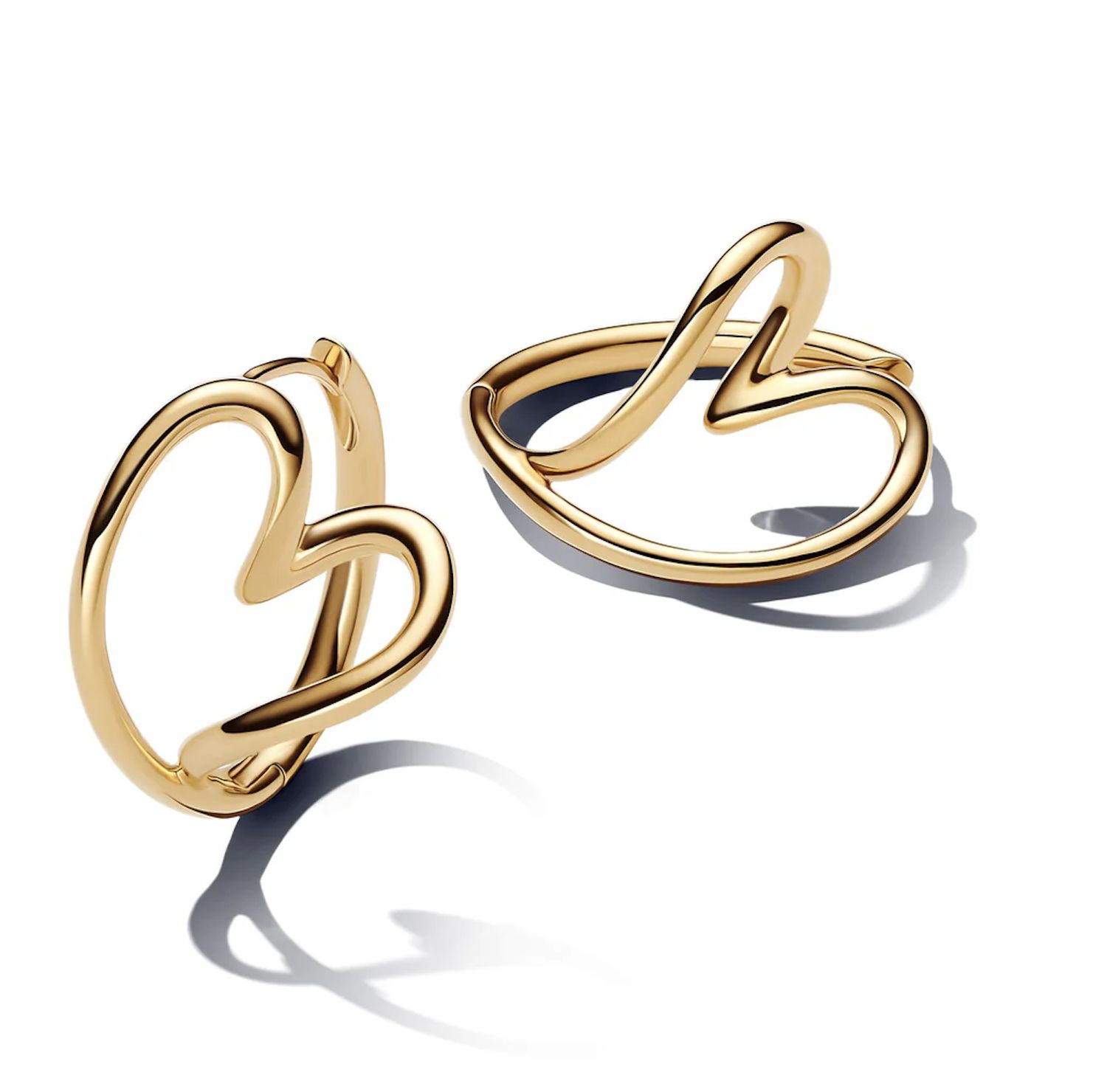 Pandora Organically Shaped Heart Hoop Earrings - 263807C00