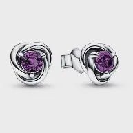 Purple Eternity Circle Stud Earrings - 292334C02