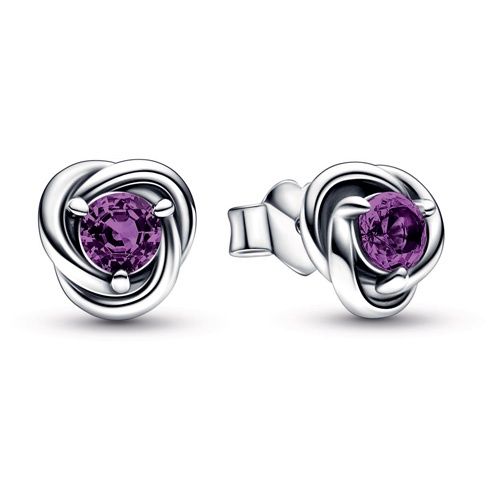 Pandora Purple Eternity Circle Stud Earrings - 292334C02