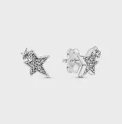 Sparkling Asymmetric Stars Stud Earrings - 290012C01