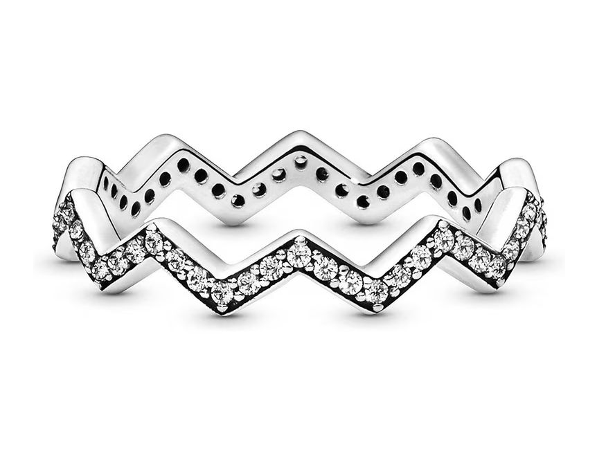 Shimmering Zigzag Ring-197751CZ