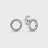 Sparkling Circle Stud Earrings - 290585CZ