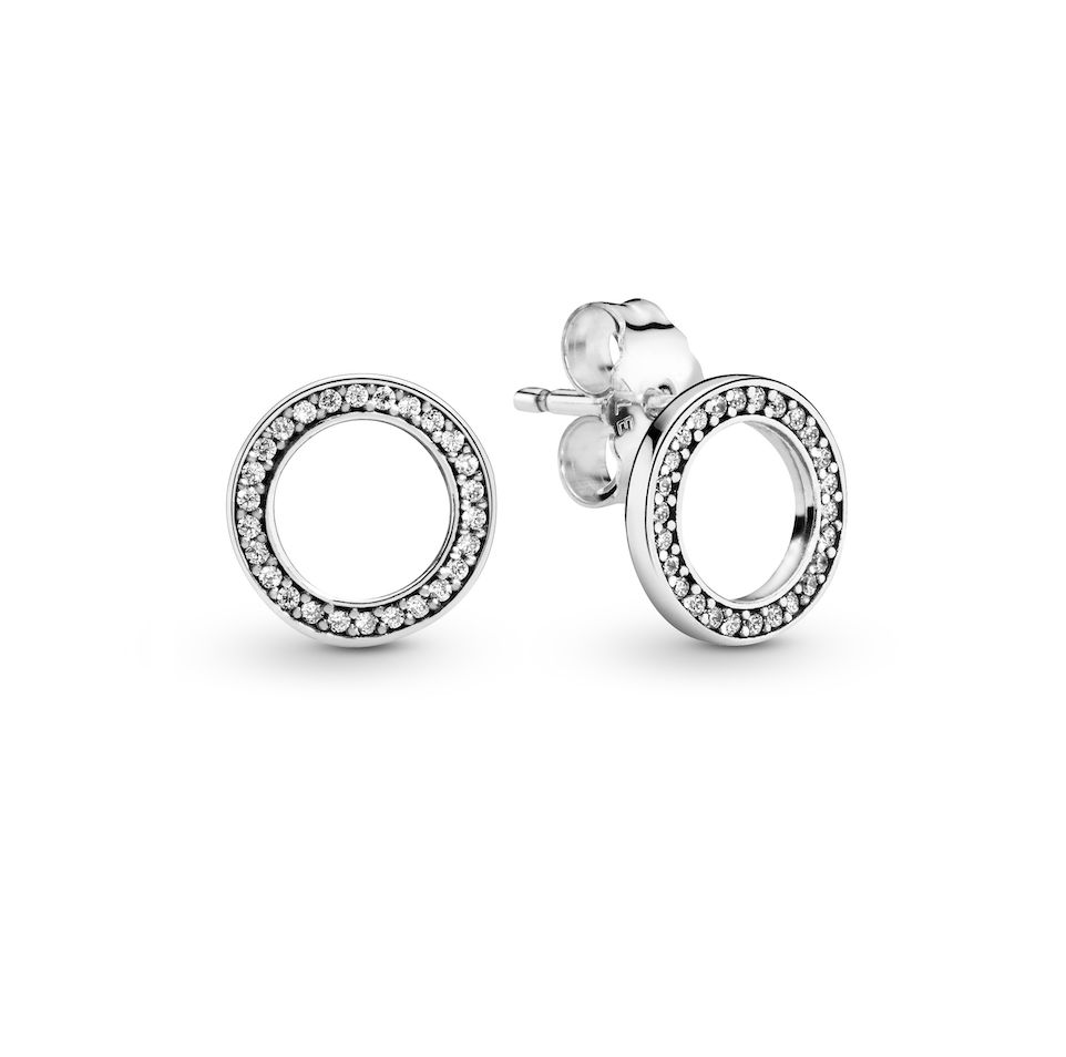 Sparkling Circle Stud Earrings - 290585CZ