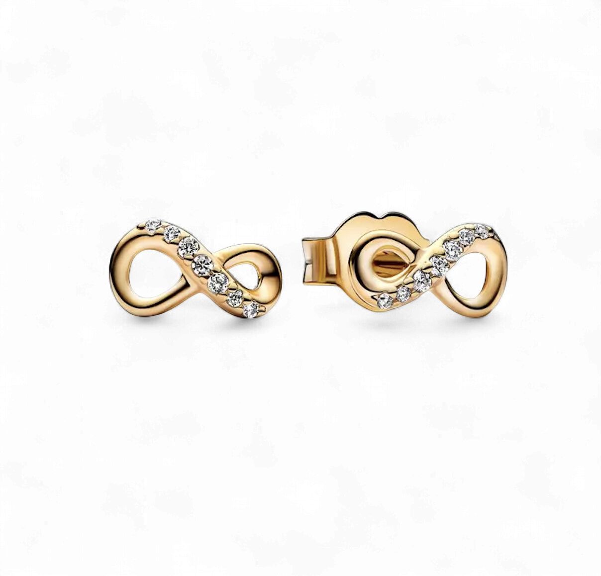 Pandora Gold Sparkling Infinity Stud Earrings - 268820C01