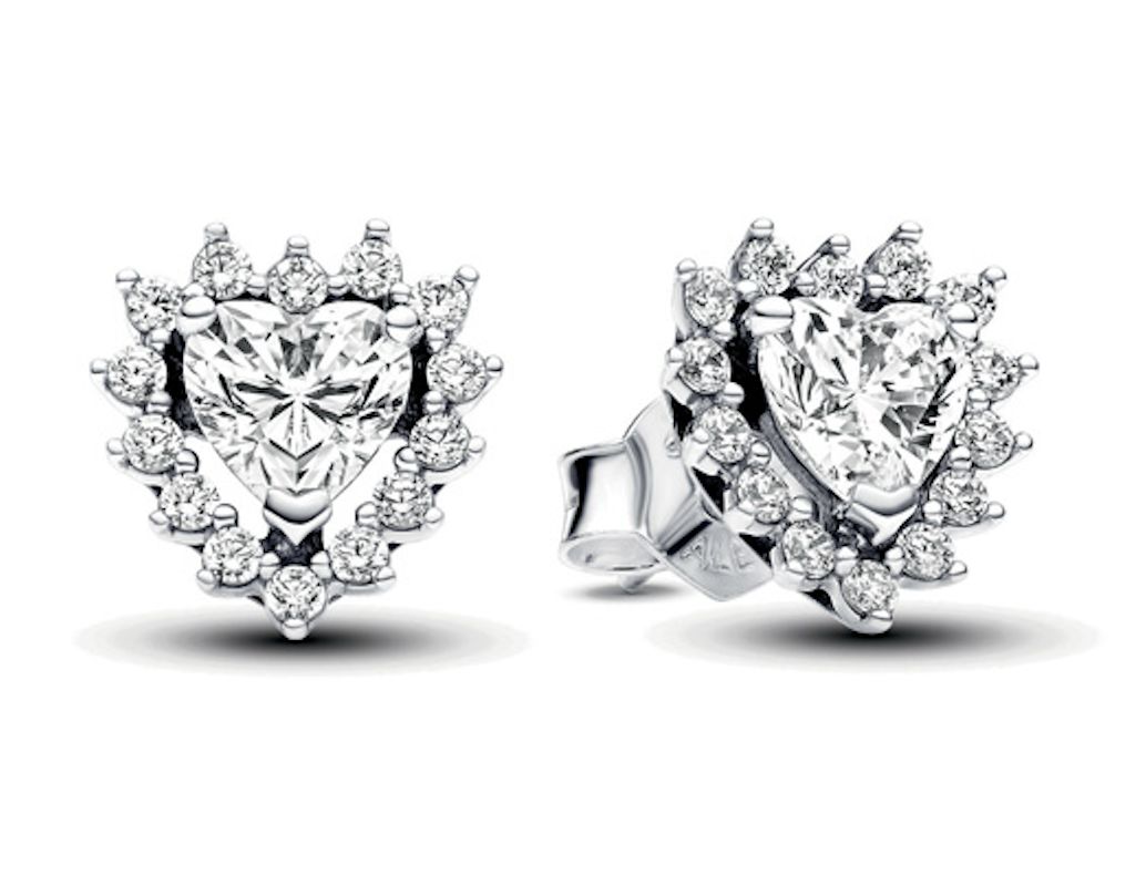 Pandora Heart Halo Stud Earrings - 293097C01