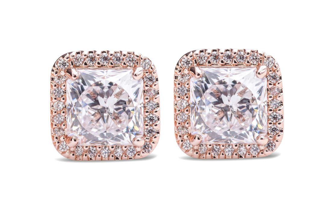 Pandora Square Sparkle Halo Stud Earrings - 280591CZ