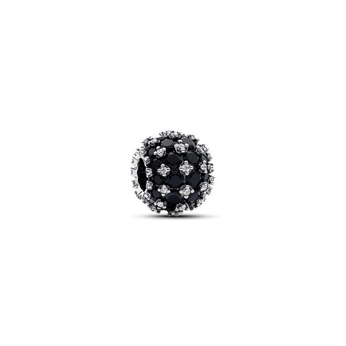 Sparkling Pavé Round Black Charm - 792630C04