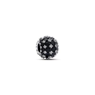Sparkling Pavé Round Black Charm - 792630C04