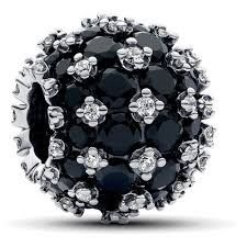 Sparkling Pavé Round Black Charm - 792630C04