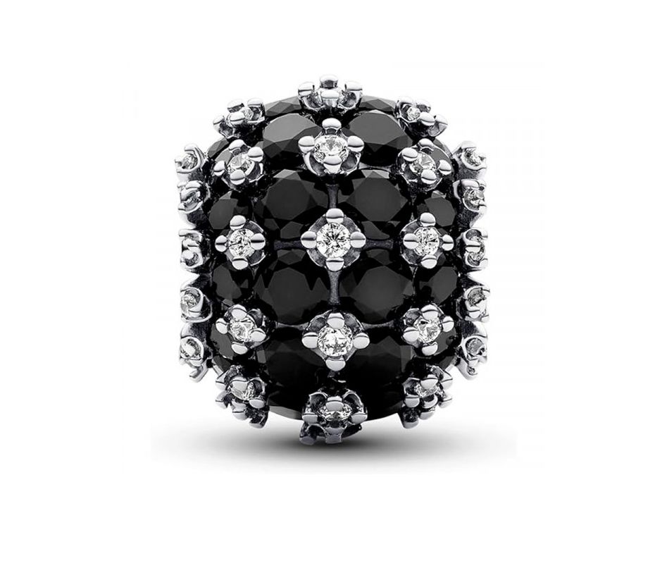 Sparkling Pavé Round Black Charm-792630C04