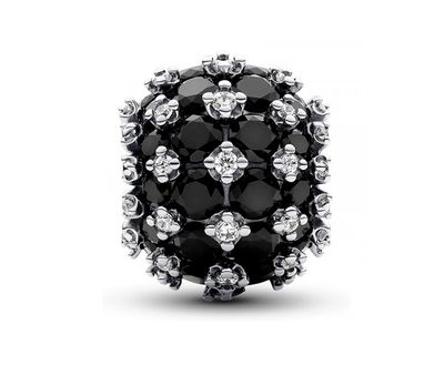 Sparkling Pavé Round Black Charm-792630C04