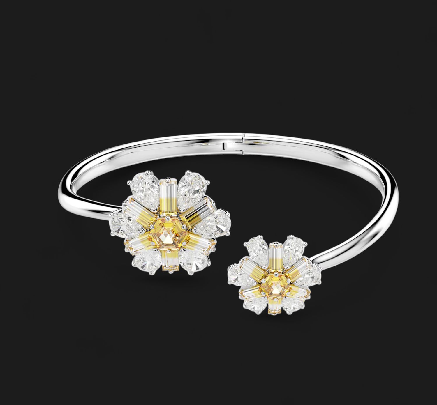 Idyllia Bangle, Flower, Yellow, Size M- 5679937
